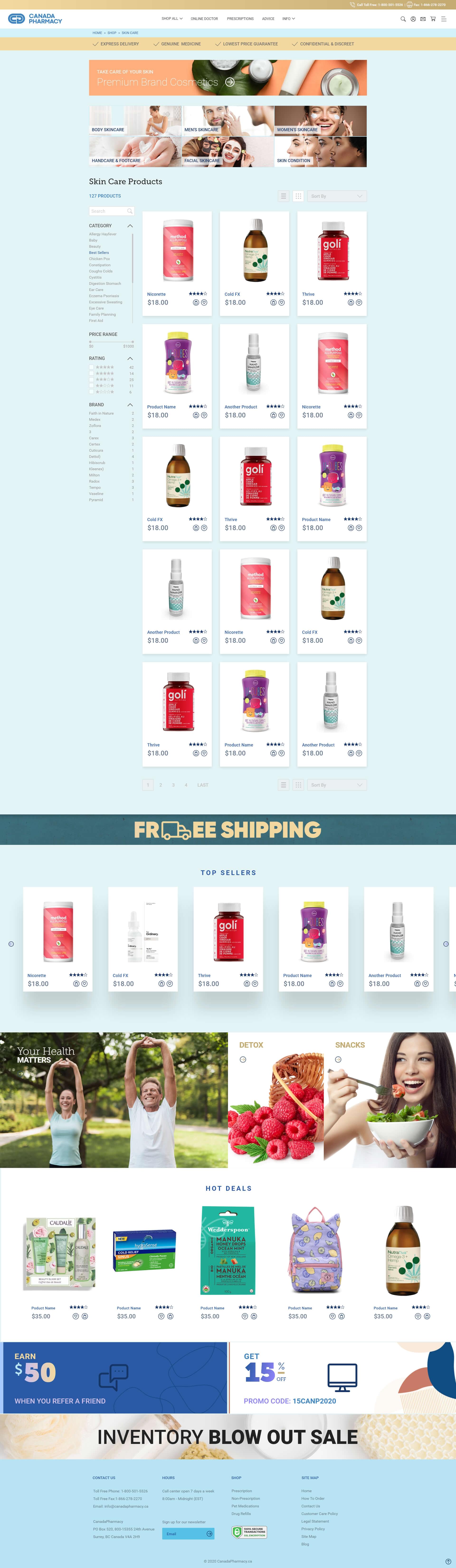 Website Product Category Screen