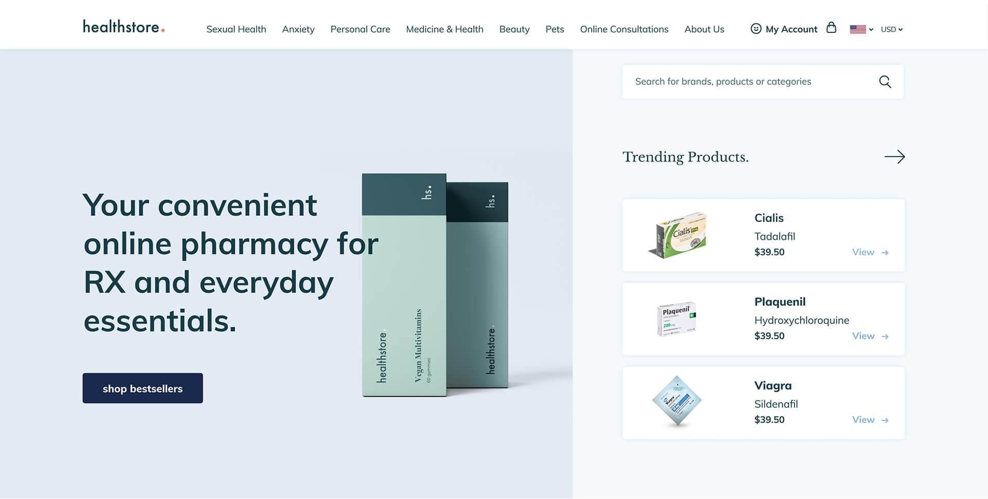 Healthstore Website Header